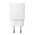 Ładowarka sieciowa BASEUS Compact Quick Charger 20W USB-A+USB-C (biała)