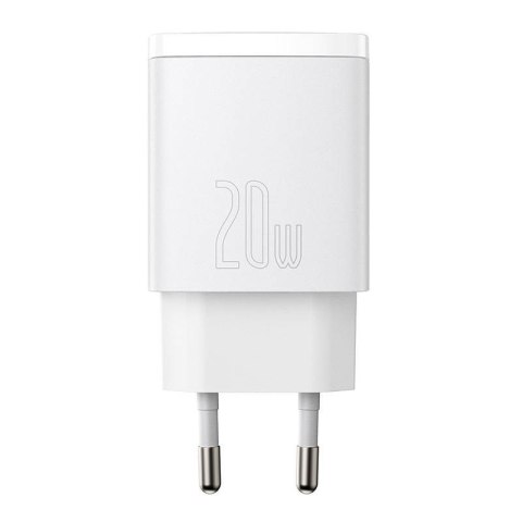 Ładowarka sieciowa BASEUS Compact Quick Charger 20W USB-A+USB-C (biała)