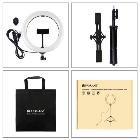 Lampa pierścieniowa LED PULUZ 26cm + statyw + 3 uchwyty