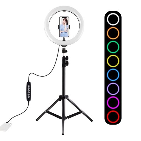 Lampa pierścieniowa PULUZ 26cm statyw 1.1m RGBW LED