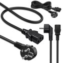 Qoltec Kabel zasilający | wtyczka kątowa SCHUKO CEE 7/7 (E/F) | IEC C13 | 3x1.00mm² | Czysta miedź Cu | 3m