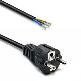 Qoltec Kabel zasilający SCHUKO CEE 7/7 (E/F) | miedź Cu | odizolowany lutowany | 3x0.75 mm² | 1.8m