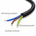 Qoltec Kabel zasilający SCHUKO CEE 7/7 (E/F) | miedź Cu | odizolowany lutowany | 3x0.75 mm² | 3m