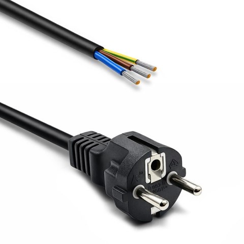 Qoltec Kabel zasilający SCHUKO CEE 7/7 (E/F) | miedź Cu | odizolowany lutowany | 3x1.00 mm² | 1.8m