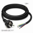 Qoltec Kabel zasilający SCHUKO CEE 7/7 (E/F) | miedź Cu | odizolowany lutowany | 3x1.00 mm² | 1.8m
