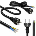 Qoltec Kabel zasilający SCHUKO CEE 7/7 (E/F) | miedź Cu | odizolowany lutowany | 3x1.00 mm² | 1.8m