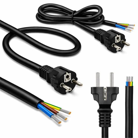 Qoltec Kabel zasilający SCHUKO CEE 7/7 (E/F) | miedź Cu | odizolowany lutowany | 3x1.50 mm² | 1.8m