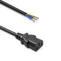 Qoltec Kabel zasilający IEC C13 | odizolowany lutowany | Czysta miedź Cu | 3x0.75mm² | 1.8m