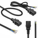 Qoltec Kabel zasilający IEC C13 | odizolowany lutowany | Czysta miedź Cu | 3x0.75mm² | 1.8m