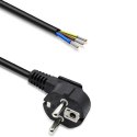 Qoltec Kabel zasilający | wtyczka kątowa SCHUKO CEE 7/7 (E/F) | miedź Cu | odizolowany lutowany | 3x0.75 mm² | 3m