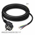 Qoltec Kabel zasilający | wtyczka kątowa SCHUKO CEE 7/7 (E/F) | miedź Cu | odizolowany lutowany | 3x0.75 mm² | 3m