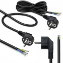 Qoltec Kabel zasilający | wtyczka kątowa SCHUKO CEE 7/7 (E/F) | miedź Cu | odizolowany lutowany | 3x0.75 mm² | 5m