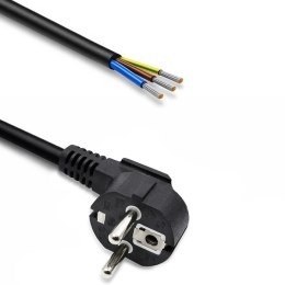Qoltec Kabel zasilający | wtyczka kątowa SCHUKO CEE 7/7 (E/F) | miedź Cu | odizolowany lutowany | 3x1.00 mm² | 1.8m