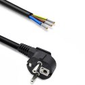Qoltec Kabel zasilający | wtyczka kątowa SCHUKO CEE 7/7 (E/F) | miedź Cu | odizolowany lutowany | 3x1.50 mm² | 3m