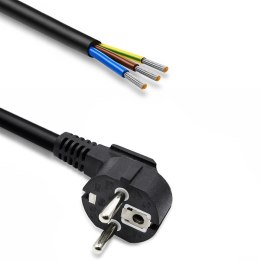 Qoltec Kabel zasilający | wtyczka kątowa SCHUKO CEE 7/7 (E/F) | miedź Cu | odizolowany lutowany | 3x1.50 mm² | 3m