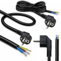 Qoltec Kabel zasilający | wtyczka kątowa SCHUKO CEE 7/7 (E/F) | miedź Cu | odizolowany lutowany | 3x1.50 mm² | 3m