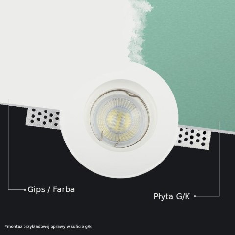 Oczko V-TAC gips GU10 wpuszczane okrągłe fi.132 białe VT-773