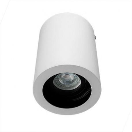 Oprawa V-TAC aluminiowa GU10 okrągła natynkowa tuba biała+czarny 142x100 VT-796-WH