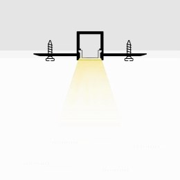 Profil aluminiowy anodowany do gipsowania 95mm V-TAC 2mb klosz mleczny VT-8102