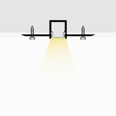 Profil aluminiowy anodowany do gipsowania 95mm V-TAC 2mb klosz mleczny VT-8102