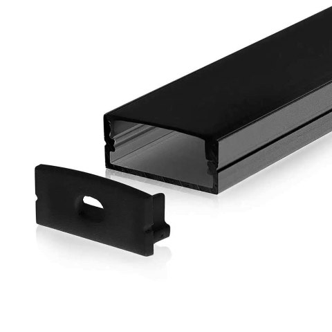 Profil aluminiowy na dwie taśmy czarny V-TAC 2mb czarny klosz VT-8108