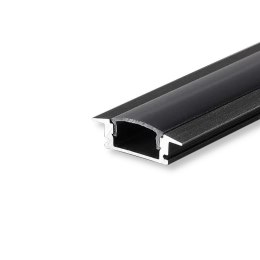 Profil aluminiowy wpuszczany czarny V-TAC 2mb klosz czarny VT-8106