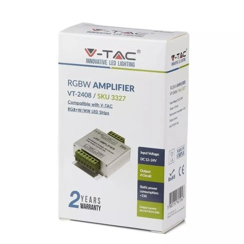 Wzmacniacz taśm LED RGBW RGBW 12V-144W 24V-288W V-TAC VT-2408
