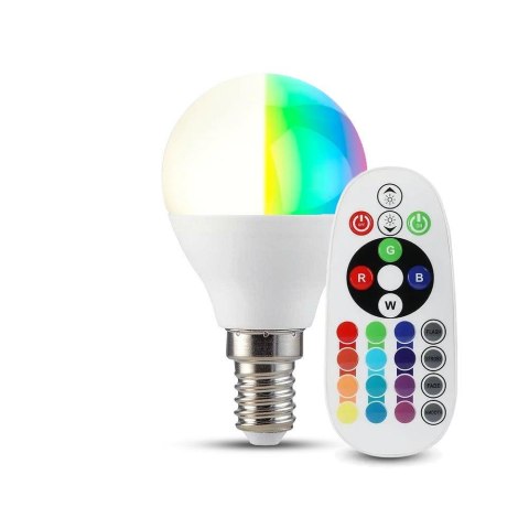 Żarówka LED V-TAC 3.5W E14 Kulka P45 Pilot VT-2234 6400K+RGB 320lm