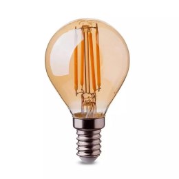 Żarówka LED V-TAC 4W filament E14 P45 kulka bursztyn VT-1953 2200K 350lm