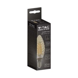 Żarówka LED V-TAC 4W filament E14 świeczka bursztyn twist VT-1948 2200K 350lm