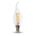 Żarówka LED V-TAC 4W filament E14 świeczka płomyk VT-1997 4000K 400lm