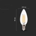 Żarówka LED V-TAC 4W filament E14 świeczka VT-1986 3000K 400lm