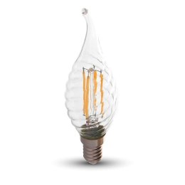 Żarówka LED V-TAC 4W filament E14 twist świeczka płomyk VT-1995 4000K 400lm