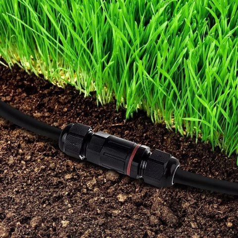 Złączka mufa hermetyczna 2x3Pin czarna średnica przewodu 4-6,5mm IP68 V-TAC VT-792