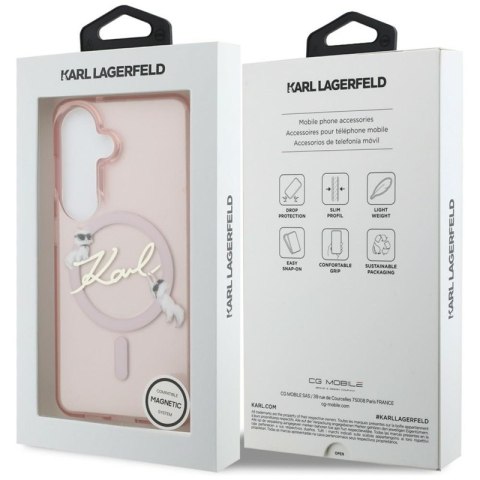 Karl Lagerfeld IML KC Script MagSafe - Etui Samsung Galaxy S26 (różowy)