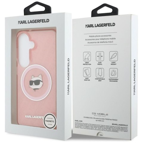 Karl Lagerfeld IML Repeated Choupette MagSafe - Etui Samsung Galaxy S26 (różowy)