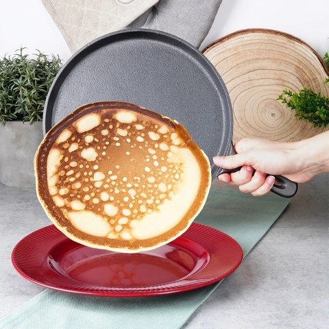 Patelnia do Naleśników Placków Pizzy Tortilli Żeliwna Solidna ORION 26 cm