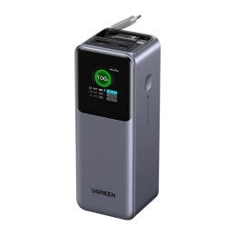 Powerbank 20000mAh Ugreen PB726 USB + USB-C, 165W, wbudowany kabel, certyfikat CCC (szary)