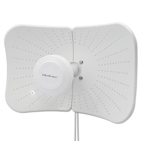 Qoltec Antena paraboliczna 4G 5G LTE | 2x19dBi | kierunkowa | zewnętrzna | LTE 600-2700 MHz | 5G 3300-4200 MHz | N Female | wodo