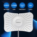 Qoltec Antena paraboliczna 4G 5G LTE | 2x19dBi | kierunkowa | zewnętrzna | LTE 600-2700 MHz | 5G 3300-4200 MHz | N Female | wodo