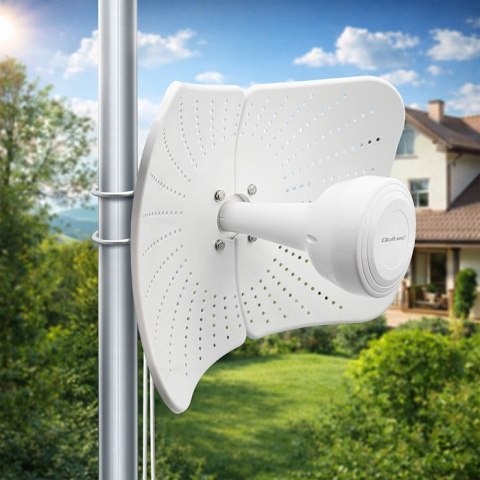 Qoltec Antena paraboliczna 4G 5G LTE | 2x19dBi | kierunkowa | zewnętrzna | LTE 600-2700 MHz | 5G 3300-4200 MHz | N Female | wodo