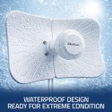 Qoltec Antena paraboliczna 4G 5G LTE | 2x19dBi | kierunkowa | zewnętrzna | LTE 600-2700 MHz | 5G 3300-4200 MHz | N Female | wodo