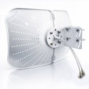 Qoltec Antena paraboliczna 4G 5G LTE | 2x19dBi | kierunkowa | zewnętrzna | LTE 600-2700 MHz | 5G 3300-4200 MHz | N Female | wodo