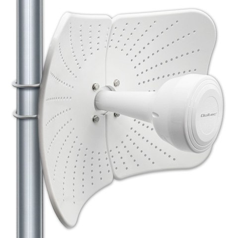 Qoltec Antena paraboliczna 4G 5G LTE | 2x19dBi | kierunkowa | zewnętrzna | LTE 600-2700 MHz | 5G 3300-4200 MHz | N Female | wodo