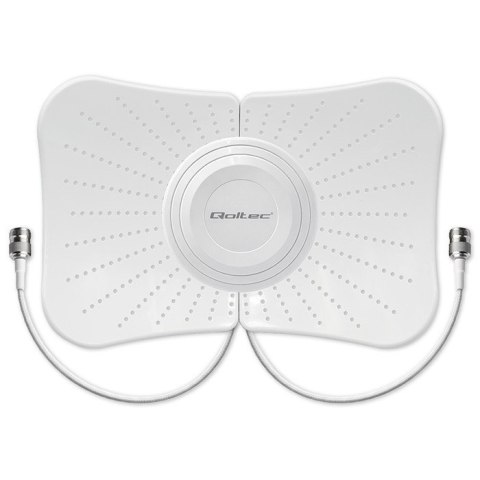 Qoltec Antena paraboliczna 4G 5G LTE | 2x19dBi | kierunkowa | zewnętrzna | LTE 600-2700 MHz | 5G 3300-4200 MHz | N Female | wodo