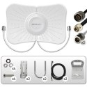 Qoltec Antena paraboliczna 4G 5G LTE | 2x19dBi | kierunkowa | zewnętrzna | LTE 600-2700 MHz | 5G 3300-4200 MHz | N Female | wodo