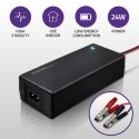 Qoltec Automatyczna ładowarka do akumulatora AGM GEL STD | Prostownik 12V | 2A | 24W | LED | Kabel 1.8m