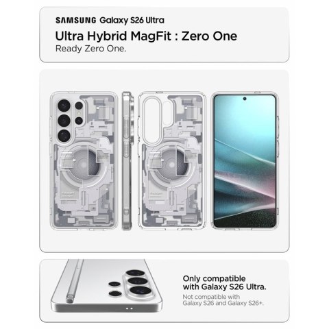 Spigen Ultra Hybrid Mag MagSafe - Etui do Samsung Galaxy S26 Ultra (Zero One White)