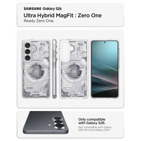 Spigen Ultra Hybrid Mag MagSafe - Etui do Samsung Galaxy S26 (Zero One White)