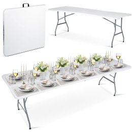 Stół cateringowy ogrodowy składany 244 cm Plonos biały